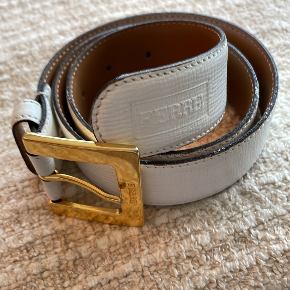 GIANFRANCO FERRE Authentic Vintage Leather Belt made In Italy
